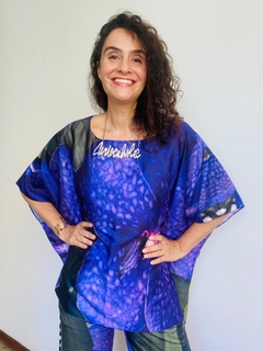 Camiseta Maxi Morcego Cetim Orquídea Roxo - loja online