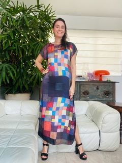 Vestido Cetim Paul Klee Colorido - online store