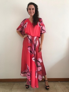 Vestido Ombro Aberto Cetim Antúrio Vermelho - comprar online