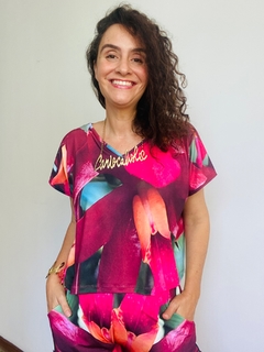 Camiseta Kaftan V Jersey Orquídea Vermelho - buy online