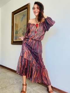 Vestido Cigana Babado Chiffon Paul Klee Vermelho - buy online