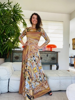Vestido Pala Evasê longo Jersey Klimt - ALESSA