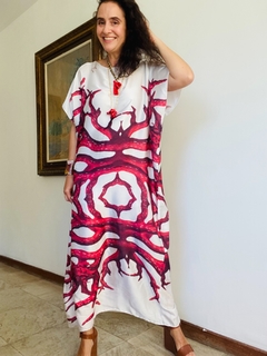 Vestido Amplo Cetim Coral - comprar online