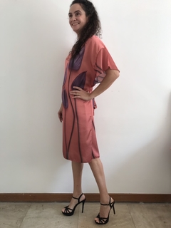 Vestido Curto Asa Cetim Antúrio Rosa - ALESSA