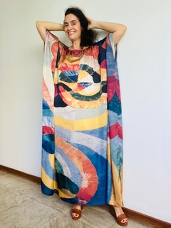 Vestido Maxi Longo Cetim Aquarela - ALESSA