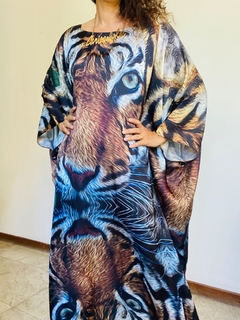 Vestido Maxi Longo Cetim Tigre - comprar online
