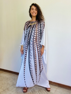 Vestido Longo Maxi Cetim Faisão Branco - ALESSA