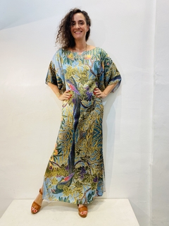 Vestido T longo Cetim Arara Verde - online store