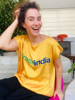 Camiseta Kaftan Cetim Brasilândia na internet