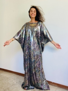 Vestido Maxi Longo Paetê Verde com Dourado - ALESSA