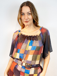 Blusa Cigana Chiffon Paul Klee Colorido - ALESSA