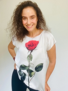 Camiseta Kaftan Cetim Rosa Única Branca - comprar online
