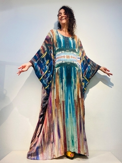 Vestido Plissado Longo Crepe Munch - ALESSA