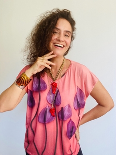 Camiseta Kaftan Jersey Antúrio Rosa - online store