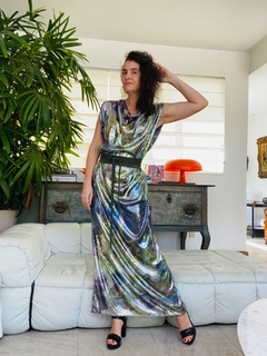 Vestido Kaftan Longo Paetê Orquídeas na internet