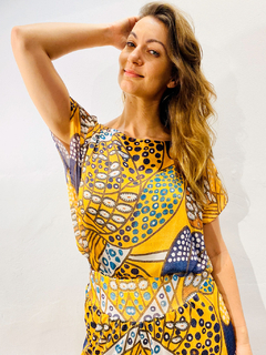 Image of Camiseta Kaftan Cetim Yellow