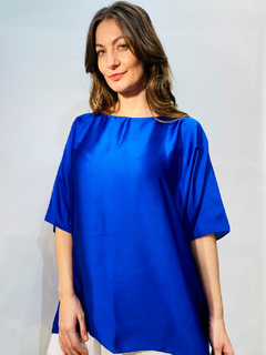 Camiseta Morcego Cetim Azul Caneta Lisos - comprar online