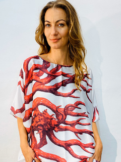Camiseta Morcego Cetim Coral on internet