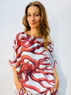 Camiseta Morcego Cetim Coral - loja online