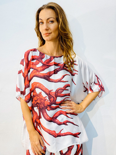 Image of Camiseta Morcego Cetim Coral