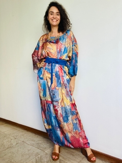 Vestido Maxi Longo Cetim Pop Colorful - comprar online