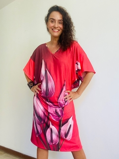 Vestido T Gola V Antúrio Vermelho - comprar online