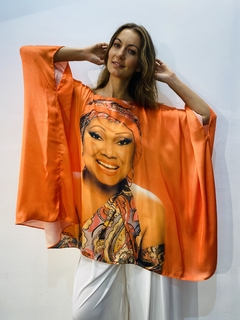 Camiseta Maxi Cetim Alcione Laranja - comprar online