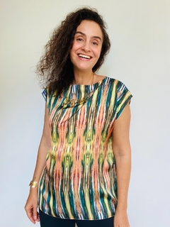 Camiseta Kaftan Cetim Comunhão Listras - comprar online