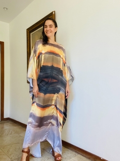 Vestido Maxi Longo Cetim Sunset