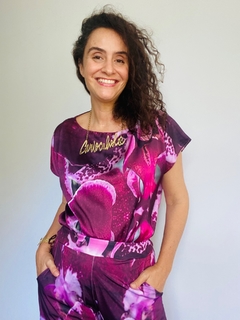 Camiseta Kaftan Cetim Orquídea Vinho - buy online