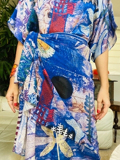 Vestido T Cetim Paul Klee Azul - loja online