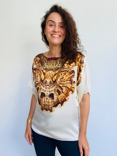 Camiseta Morcego Seda Pura Gola Barroca - comprar online