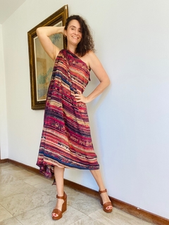 Vestido Moulage Crepe Seda Tapeçaria - online store