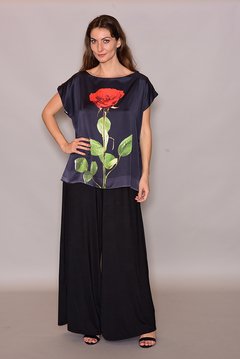 Camiseta Kaftan Cetim Rosa Única Preta - online store