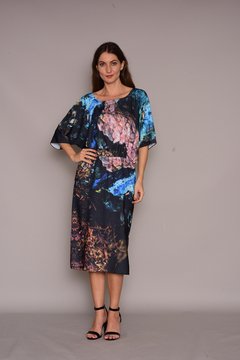 Vestido Morcego Silky Stone Blue - comprar online