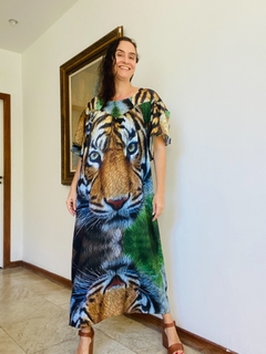 Vestido Longo Bata Seda Tigre - comprar online