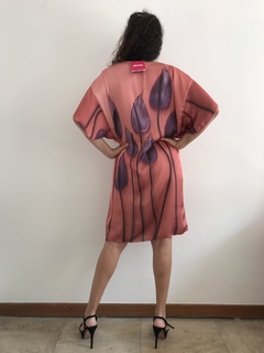 Vestido Curto T Cetim Antúrio Rosa - ALESSA