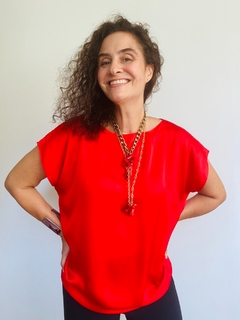 Camiseta Kaftan Cetim Vermelho - comprar online