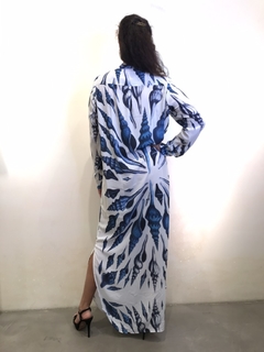 Vestido Chemise Longo Crepe Concha Azul - buy online