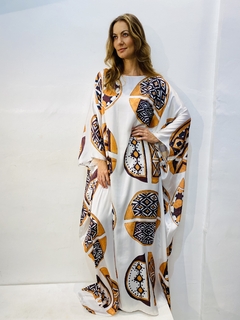 Vestido Maxi Longo Cetim Indigena on internet