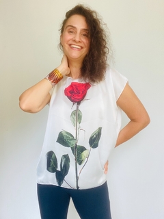 Camiseta Kaftan Cetim Rosa Única Branca - comprar online