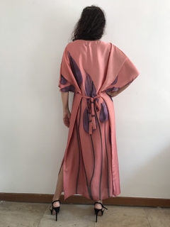 Vestido Longo Asa Cetim Antúrio Rosa - ALESSA