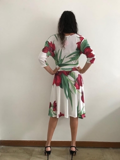 Vestido Sereia Evasê Jersey Tulipa Vermelha - ALESSA