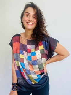 Camiseta Kaftan Cetim Paul Klee Colorido - comprar online