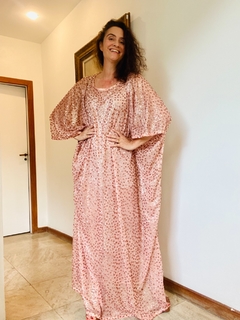 Vestido Maxi Longo Paetê Rosa