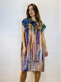 Vestido Kaftan Cetim Munch - ALESSA