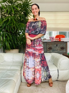 Vestido Cigana Babados Crepe Monet Vermelho - buy online