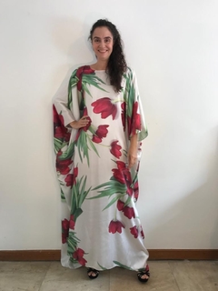 Vestido Longo Maxi Cetim Tulipa Vermelha - comprar online