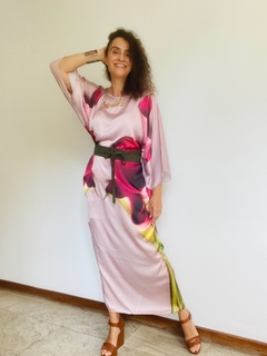 Image of Vestido Maxi Longo Cetim Calla Vermelha