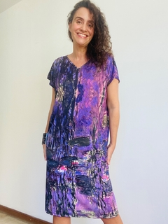 Vestido Kaftan Jersey Monet Lilás - buy online